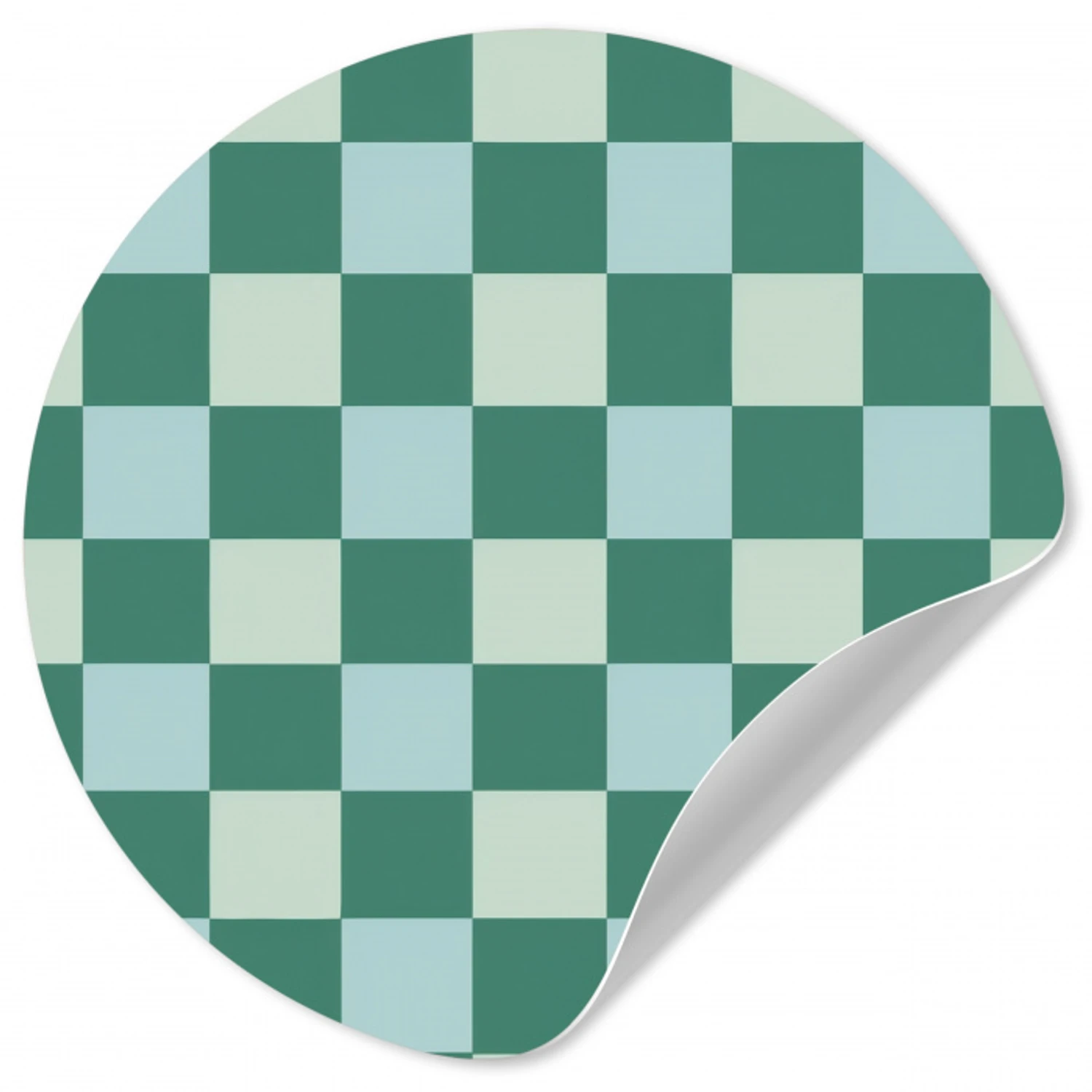 Schaak - Klassiek - Groen Wandcirkel behangsticker klein 186 -3d
