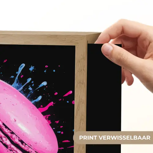 Macarons - Dessert - Graffiti - Kleurrijk - Roze - Blauw - Geel Light Box met batterij (Wandlamp) middel -USP_websiteprintNL