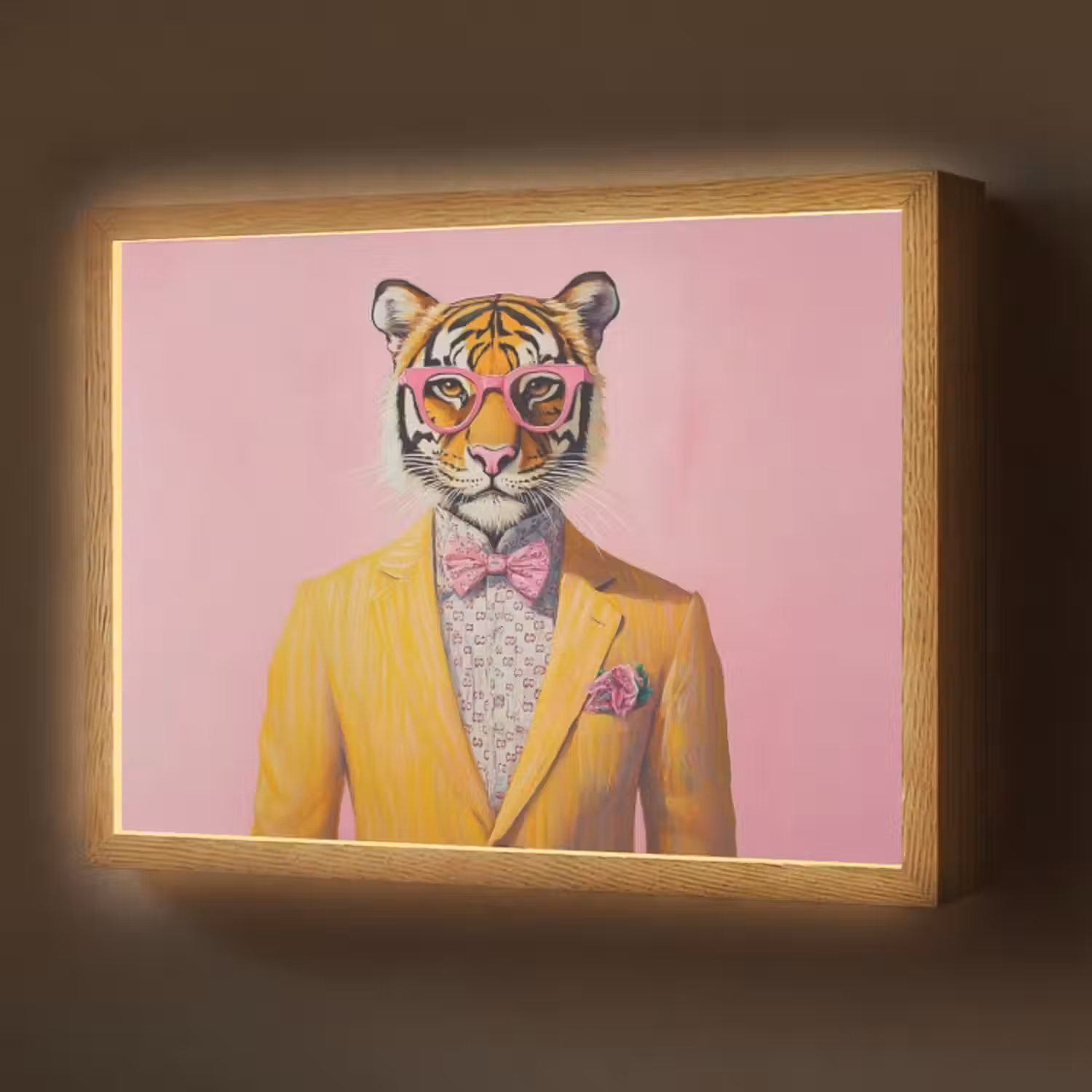Lightbox - Wandleuchte - Tiger - Brille - Gelb - Jacke