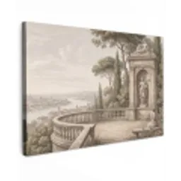 Terras - Stad - Uitzicht - Rivier canvas 2cm klein -z3d