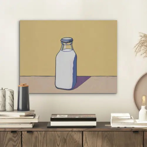 Glazen - Fles - Illustratie - Melk PET vilt klein -sfeer1