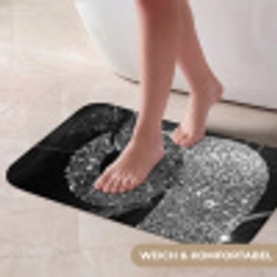 WC - Toilet papier - Zwart wit - Glitters Badmat klein -USP_ZachtDE