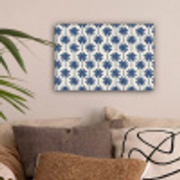 Symmetrisch - Palm - Blauw canvas 2cm klein 34 -sfeer1