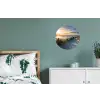Zonsondergang - Strand - Duin - Gras - Bank Wandcirkel aluminium klein -slaapkamer