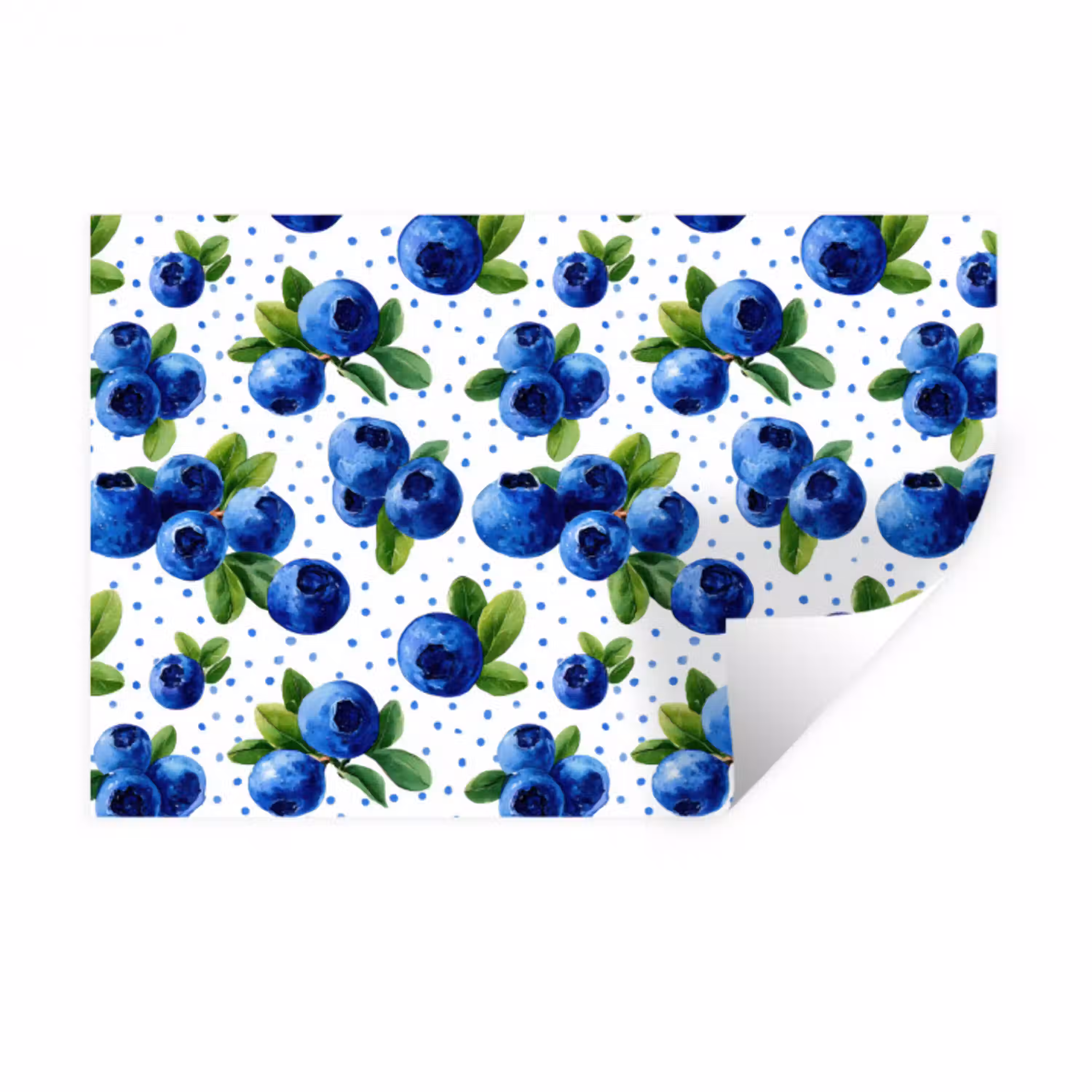 Bessen - Patroon - Blauw Muursticker klein 286 -3d
