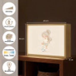Meisje - Voetbal - Beige Light Box met batterij (Wandlamp kind) middel -USP_websiteoverzichtDE
