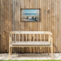 Doorkijk - Strandstoelen - Duinen - Zee - Natuur Tuinposter op houten frame 2 cm dik klein -sfeer4