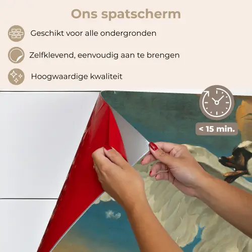 De bedreigde zwaan - Schilderij van Jan Asselijn keuken achterwand spatscherm klein -spatscherm_NL