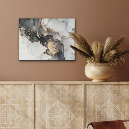 Marmer - Goud - Abstract - Zwart Wit - Luxe PET vilt klein -sfeer4