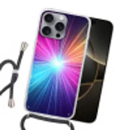 Abstract - Light - Burst - Modern - Colorful Hoesje iPhone 16 Pro Max met koord klein -sfeer1