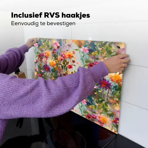 Zomers - Kleurrijk - Patroon - Bloemen Inductie beschemer met haakjes klein 777 -ky-ophangen-nl