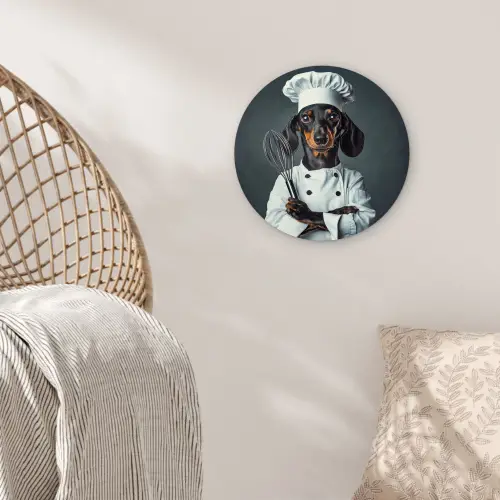 Hond - Garde - Kok Wandcirkel plexiglas klein -sfeer5