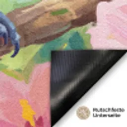 Papagaai - Hibiscusbloemen - Kleurrijk Deurmat klein -antislip_DE