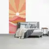 Bergen - Abstract - Zonnestralen - Roze fotobehang vinyl groot -slaapkamer