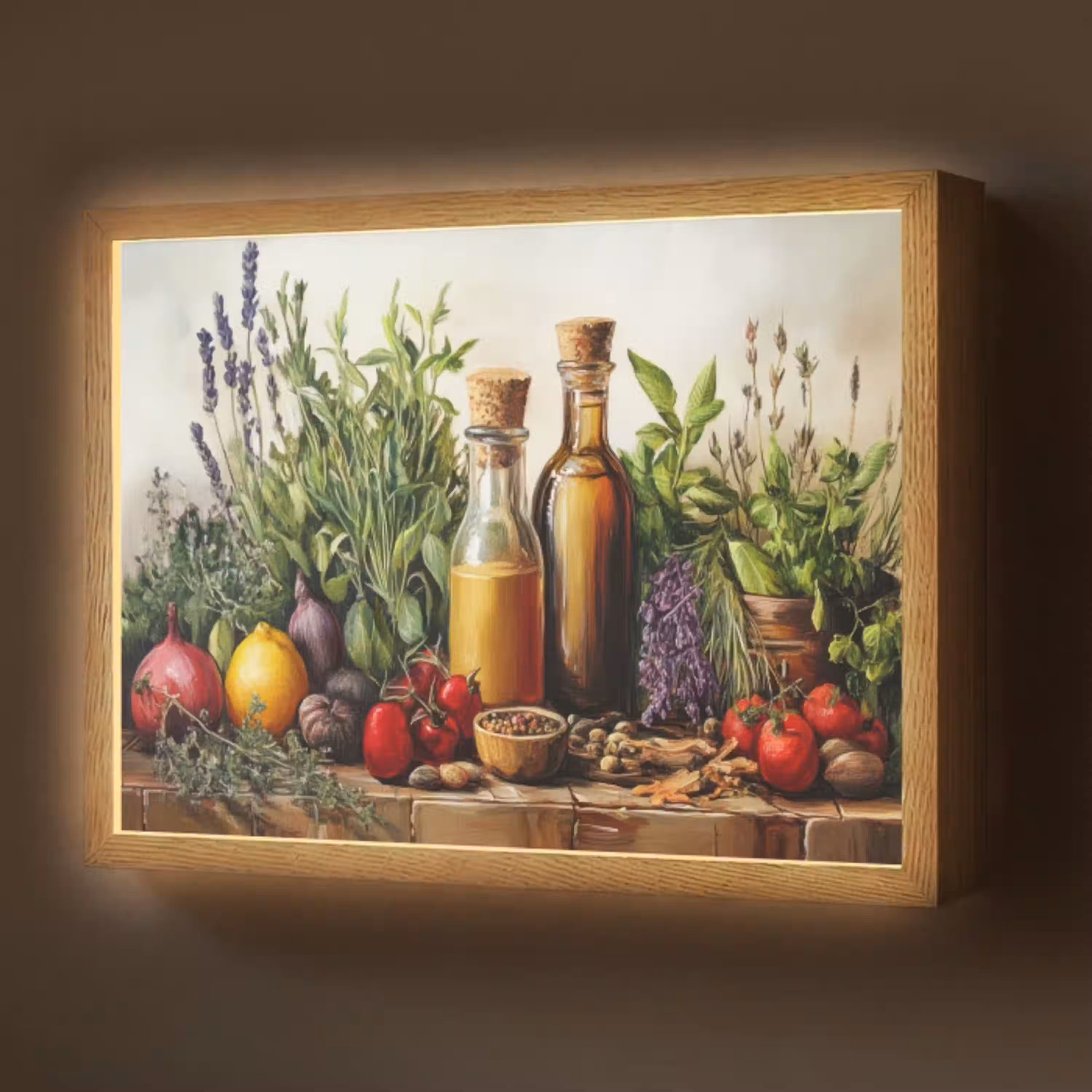 Stilleven - Kruiden - Specerijen - Fruit - Kleurrijk Light Box met batterij (Wandlamp) middel -z3d_website