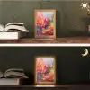 Olieverf - Kunst - Abstract - Kleurrijk Light Box met kabel (Tafellamp) klein -sfeer3