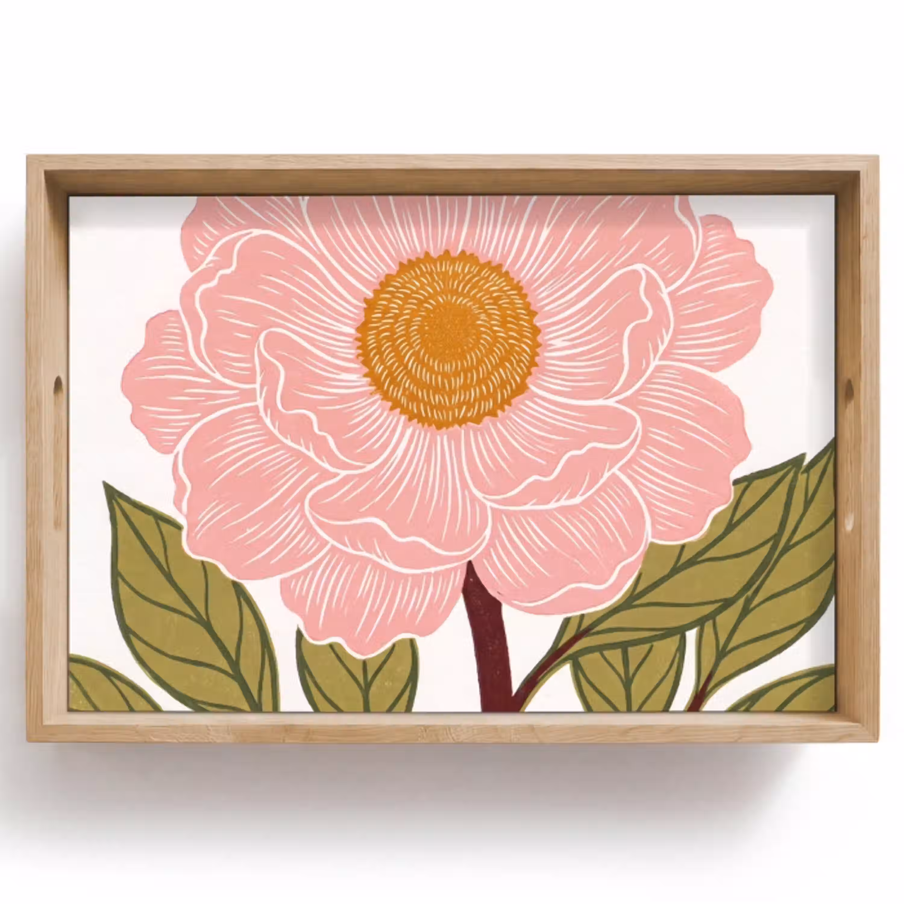 Bloemen - Roze - Illustratie Dienblad Rechthoek middel -z3d_shopping