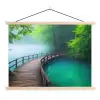 Brug - Water - Rivier - Bos textielposter latten blank klein -3d