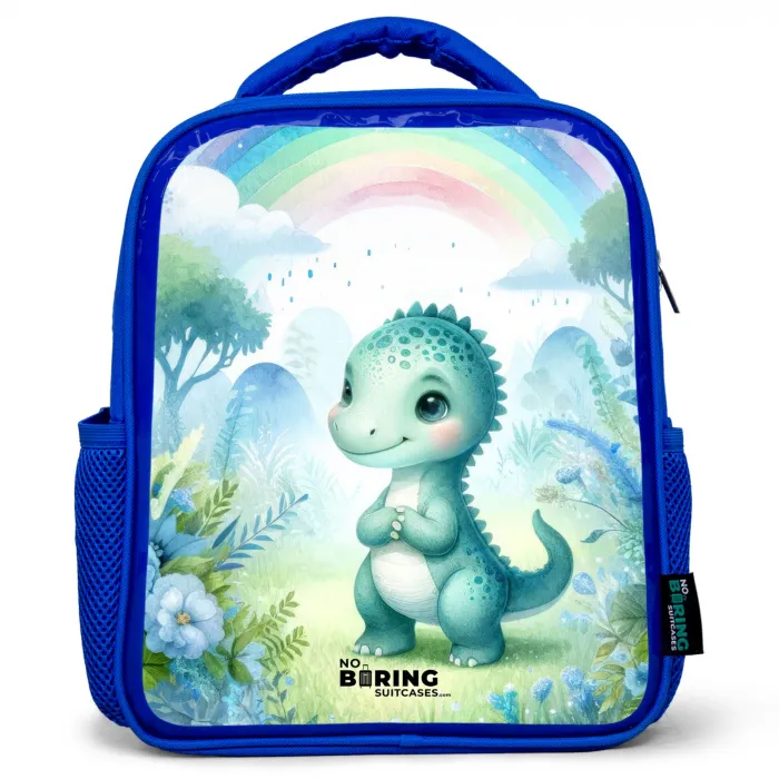 Daantje Dino Kinderrugzak - Blauw middel -3d