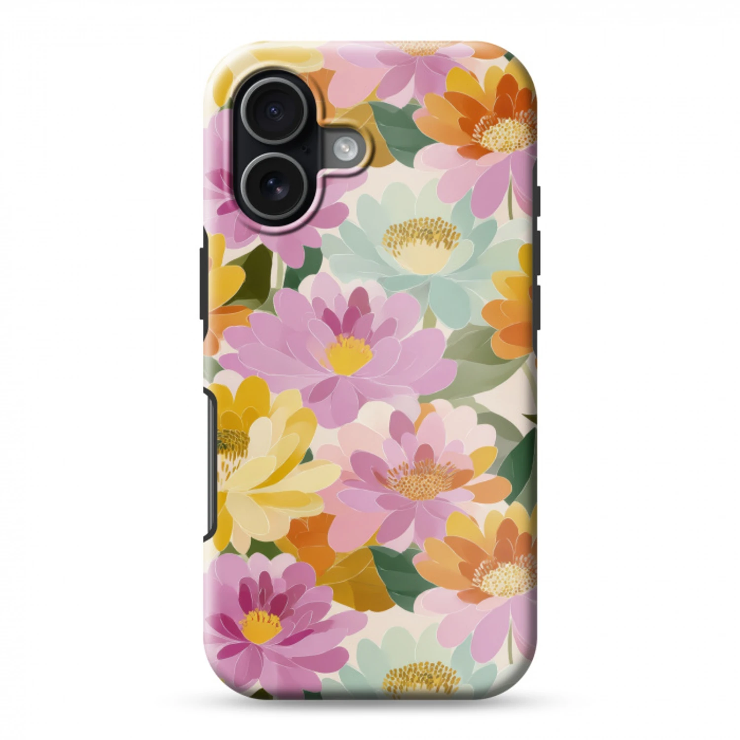 Lelies - Aquarel - Pastel Toughcase MagSafe Apple iPhone 17 klein 1017 -3d