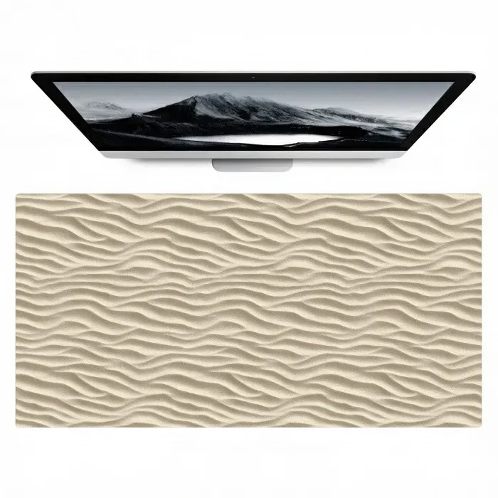 Zand - Golven - Beige Muismat XXL klein 681 -zzz3d