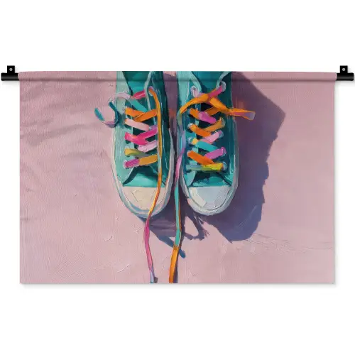 Sneakers - Veters - Kleurrijk - Schaduw Wandkleed katoen klein -zz3d
