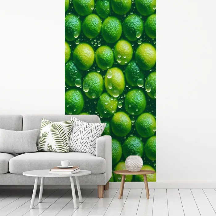 Limoenen - Druppels - Groen fotobehang vinyl groot 64 -woonkamer
