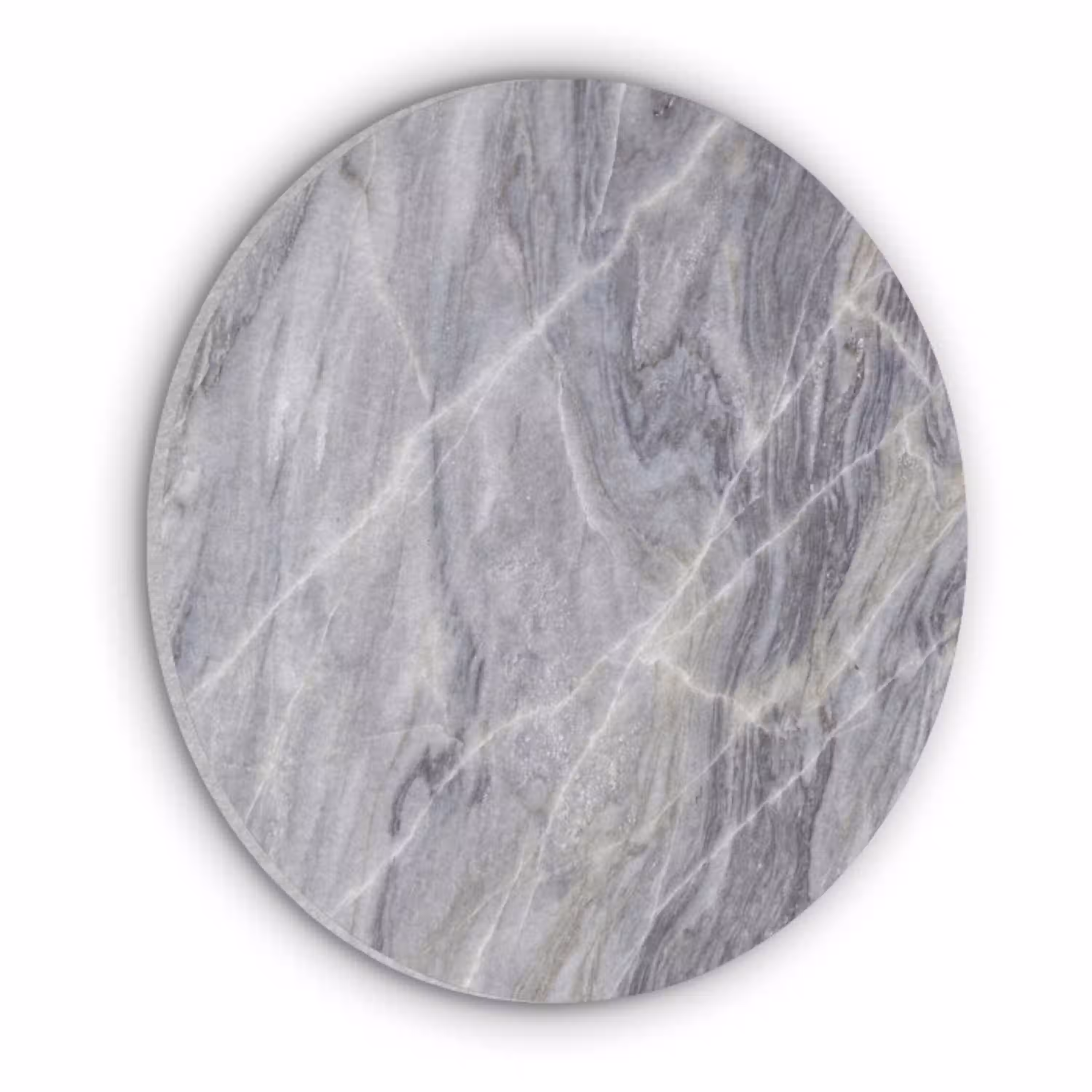 Marmer - Ader - Patroon - Abstract - Grijs Akoestische PET Vilt - Rond klein -3d