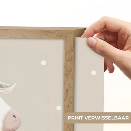 Pony  - Minimalistisch - Pastel - Stippen Light Box met batterij (Wandlamp kind) middel -USP_websiteprintNL