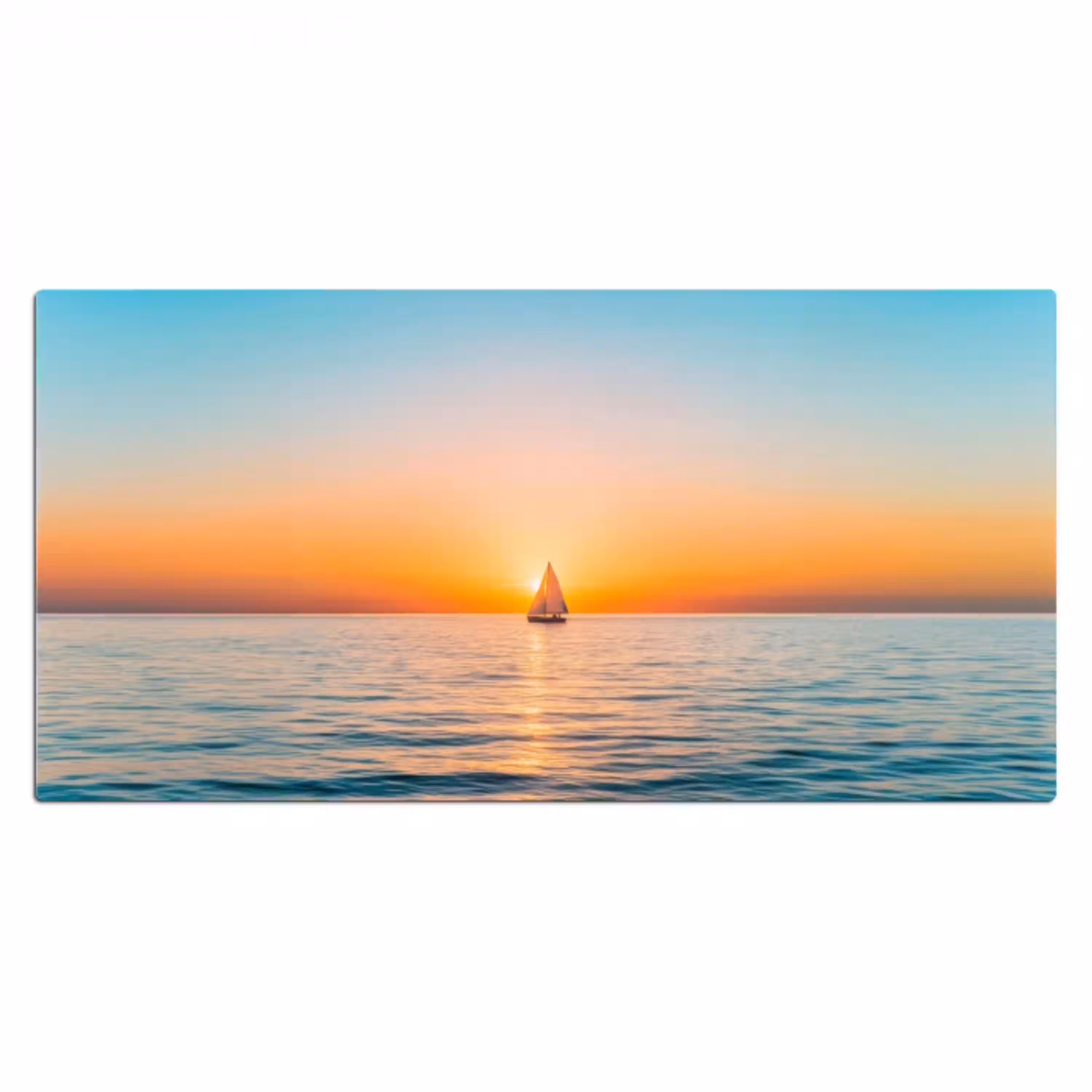 Zee - Zeilboot - Zonsondergang Muismat XXL klein -3d_leeg