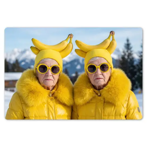 Vrouwen - Bananen - Geel Placemat vinyl groot -zzsfeer1_Kitchenyeah-website