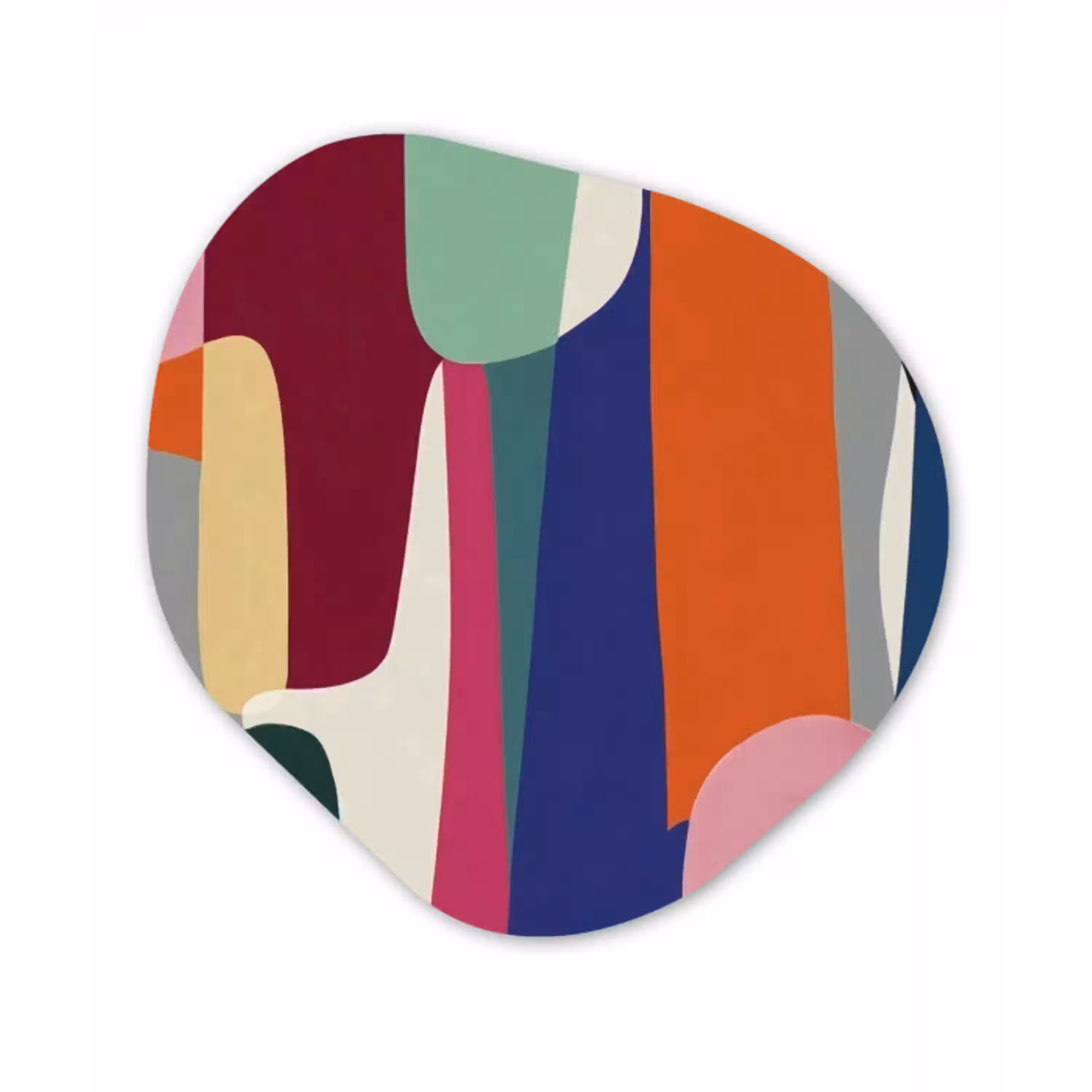 Vormen - Ritmisch - Kleuren - Abstract Wandcirkel Organisch Forex 3mm klein -3d