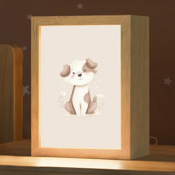 Hond - Gevlekt - Bruin Light Box met kabel klein -zzz_3d_website