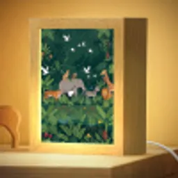 Tropisch - Jungle -  Groen Light Box met kabel (Kinderlampje) klein -zzzz_3d_website