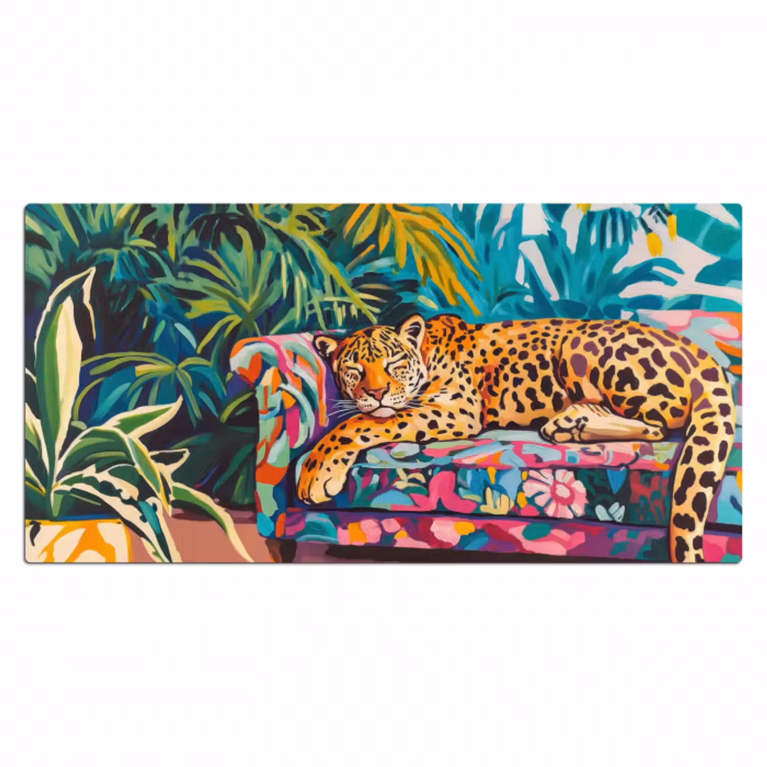 Schreibtischunterlage - Leopard - Bunt - Tropisch