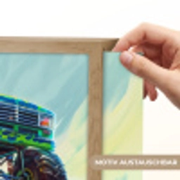 Monstertruck - Auto - Jongens - Groen Light Box met batterij (Wandlamp kind) middel -USP_websiteprintDE