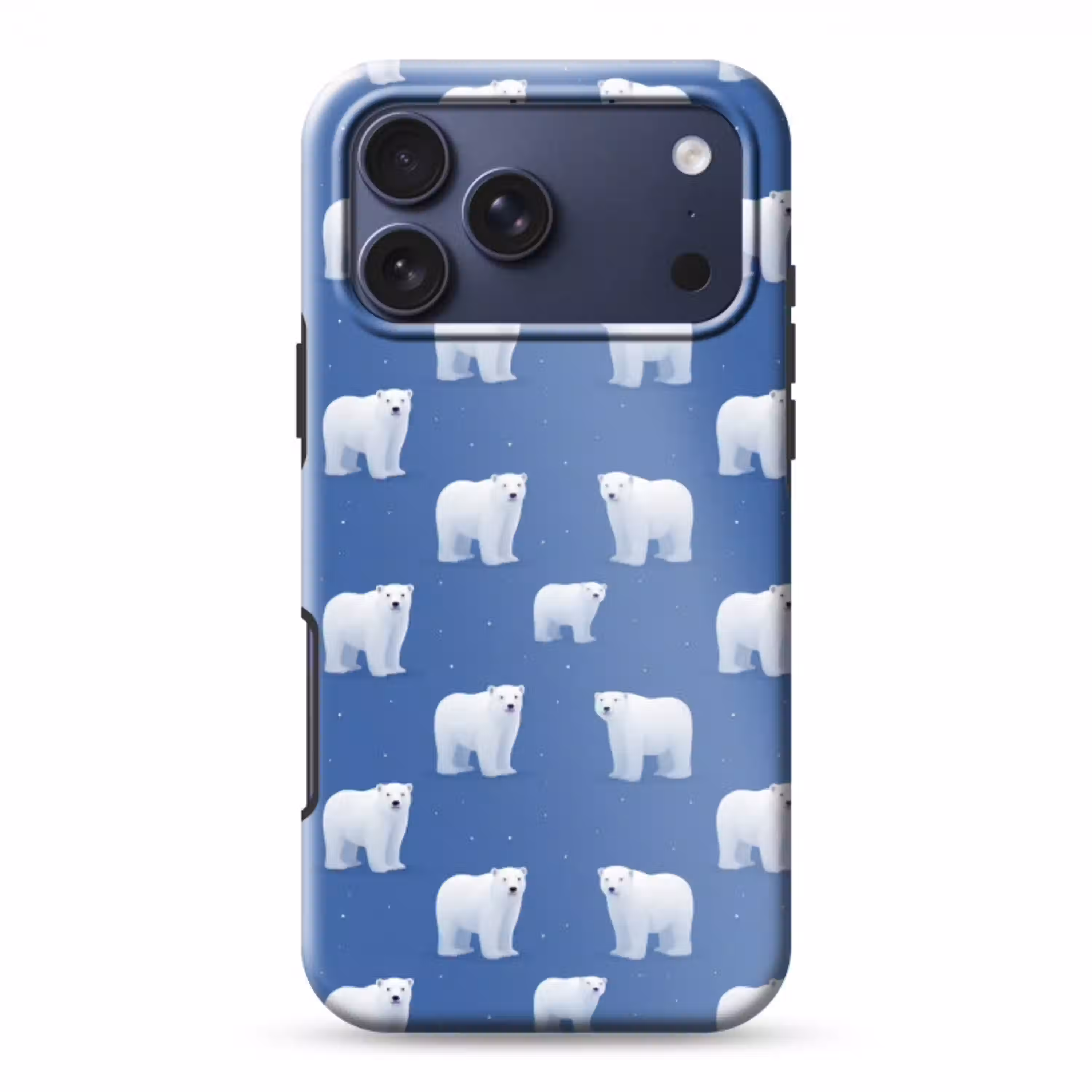 IJsbeer - Patroon - Blauw Toughcase MagSafe Apple iPhone 17 Pro Max klein 1019 -3d