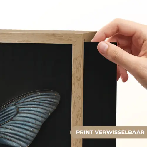 Vlinder - Metaalachtig - Geometrisch patroon Light Box met batterij (Wandlamp) middel -USP_websiteprintNL