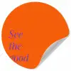 See te good - Paars - Oranje Wandcirkel behangsticker klein -3d
