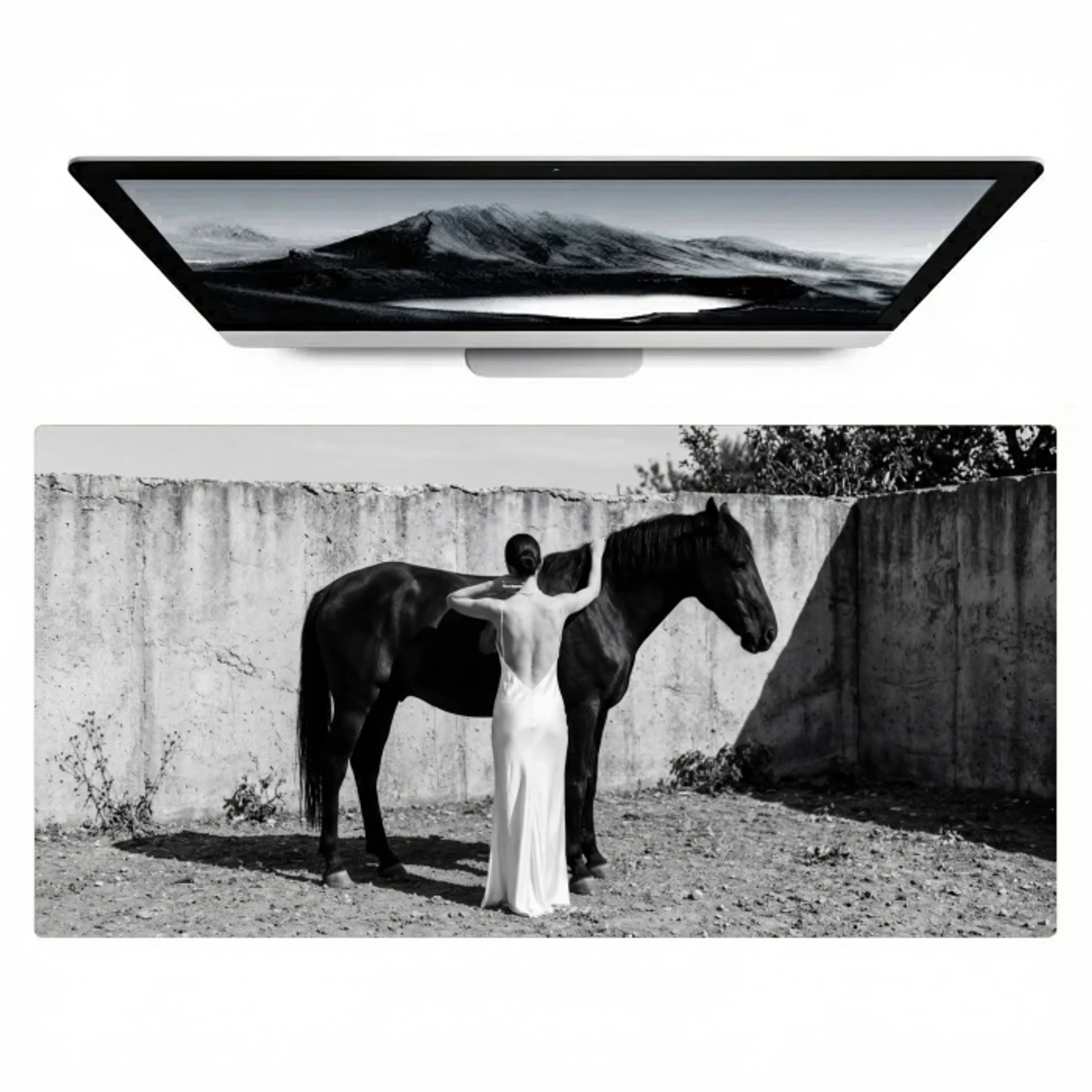 Vrouw - Paard - Artistiek Muismat XXL klein -zzz3d