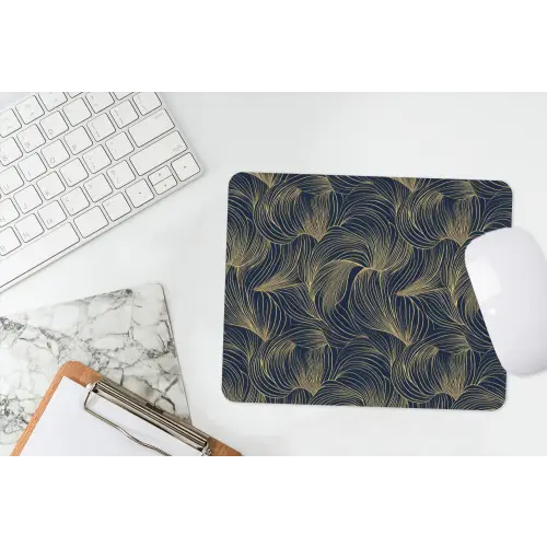 Abstract - Lijnen - Blauw - Goud muismat rubber klein 262 -witbureau