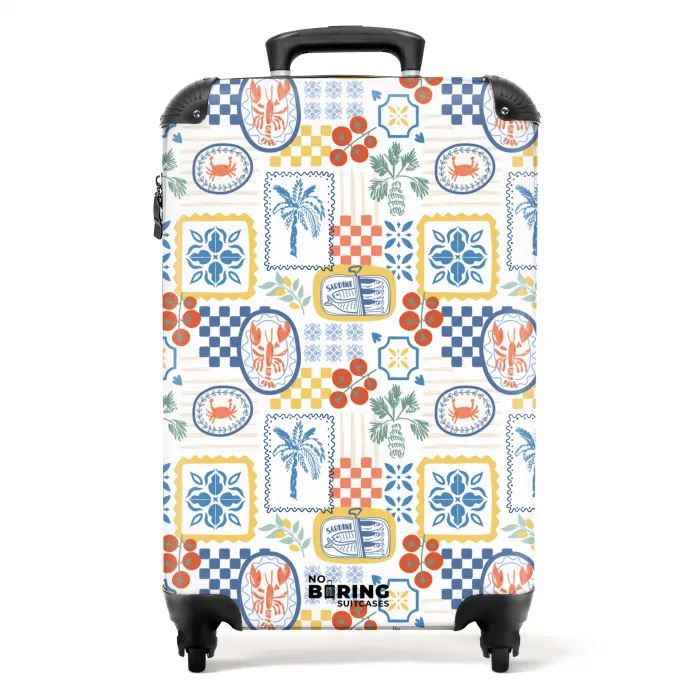 Zomer strand print kleurrijk NBS - Handbagage koffer - Kinderen Unisex middel -productfoto_recht