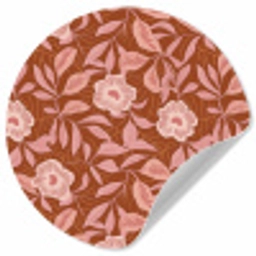Patroon - Bladeren - Terracotta Wandcirkel behangsticker klein 186 -3d