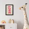 Love - Stippen - Roze fotolijst zwart zonder passe partout klein -usfeer4_kinderkamer