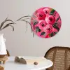 Bloemen - Verf - Roze Wandcirkel plexiglas klein -sfeer4