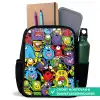 Monsters met Felle Kleuren Rugzak - Zwart middel -inhoud_NL