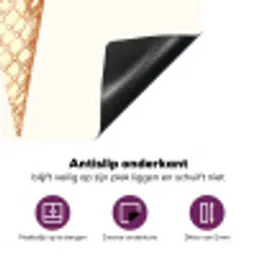 Schepijs - Hoorntje - Illustratie - Minimalistisch Inductie beschermer vinyl 3mm middel -zzzzzzz-cc-onderkant