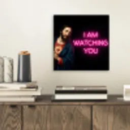 Man - Tekst - Neon aluminium wit klein -sfeer1