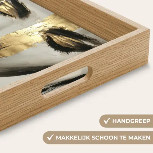 Ogen - Gezicht - Goud - Strepen Dienblad Rechthoek middel -USP_HandgreepNL
