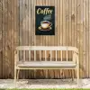 Koffie - Schotel - Koffiebonen - Retro Tuinposter op houten frame 2 cm dik klein -sfeer4